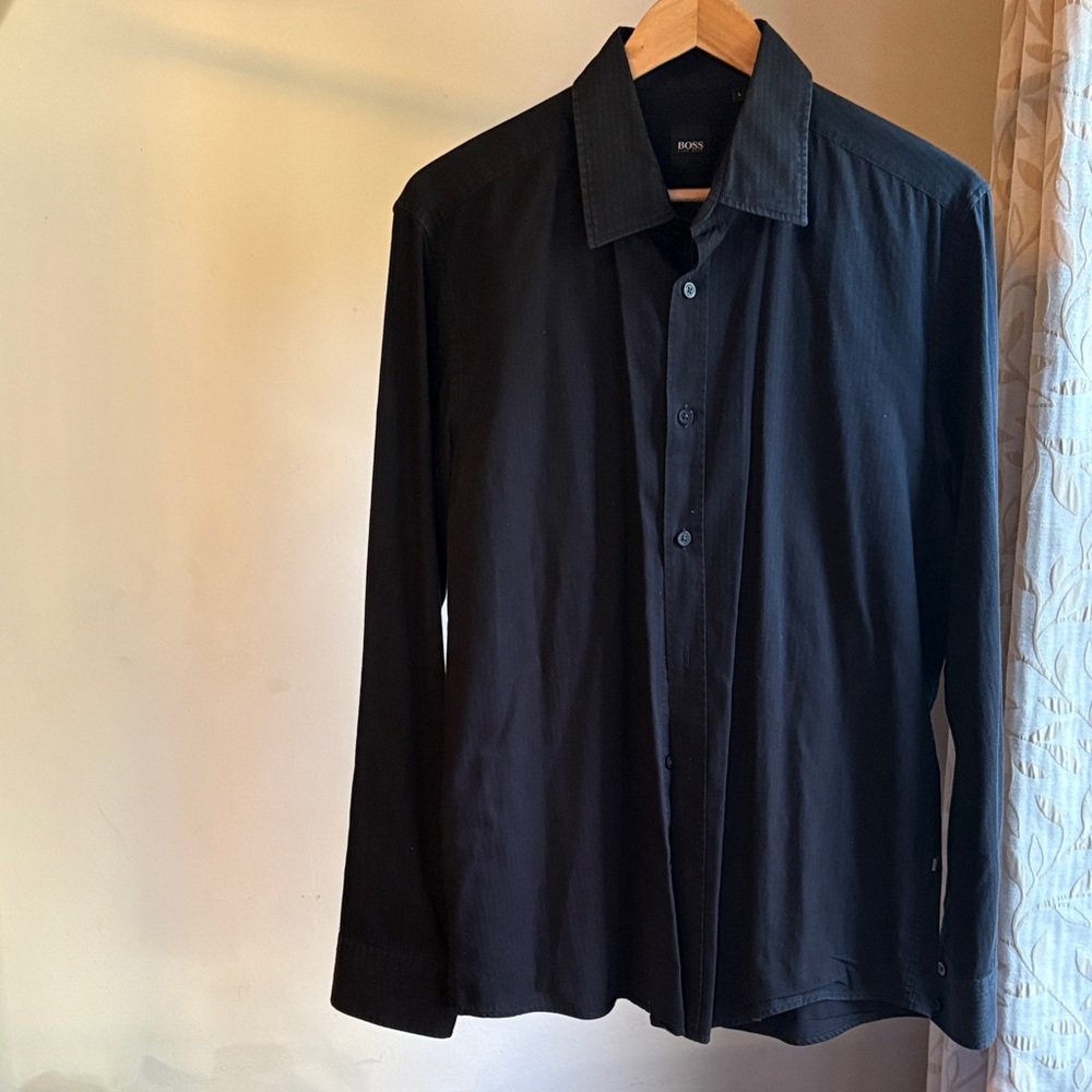 HUGO Classic Black Long Sleeve Shirt